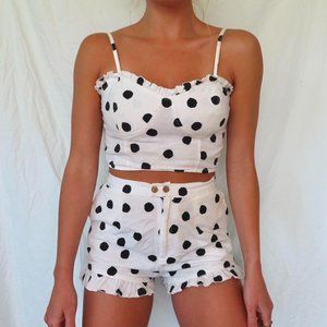 Polka Dot Set Size XS Extra Small Shorts Crop Top Daisy Says